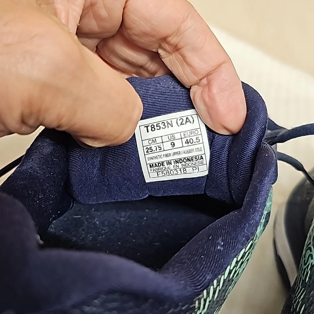 Asics Women's Navy and Aqua Running Sneakers